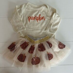 Baby Sequin Pumpkin Skirt and Onesie